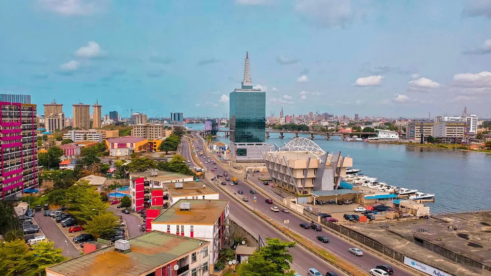 The Lagos waterfront and skyline.